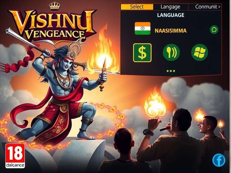 Vishnu S Vengeance game cover featuring Lord Vishnu's ten avatars